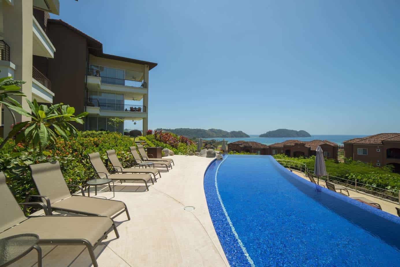 Ocean views from the pool at the Montecielo Condos at the Los Suenos Resort