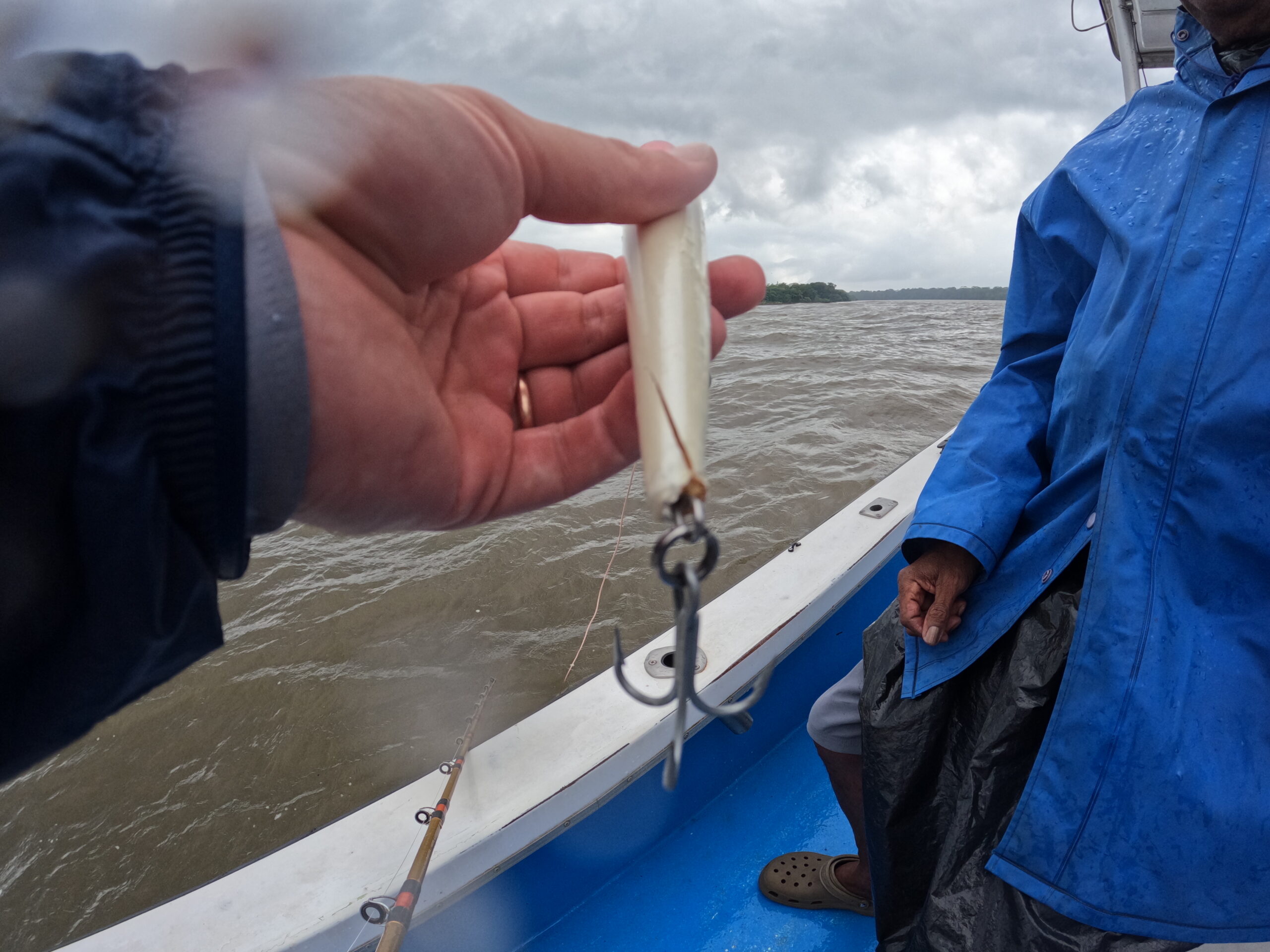 An estimated 200 lb tarpon cracked our Rapala lure