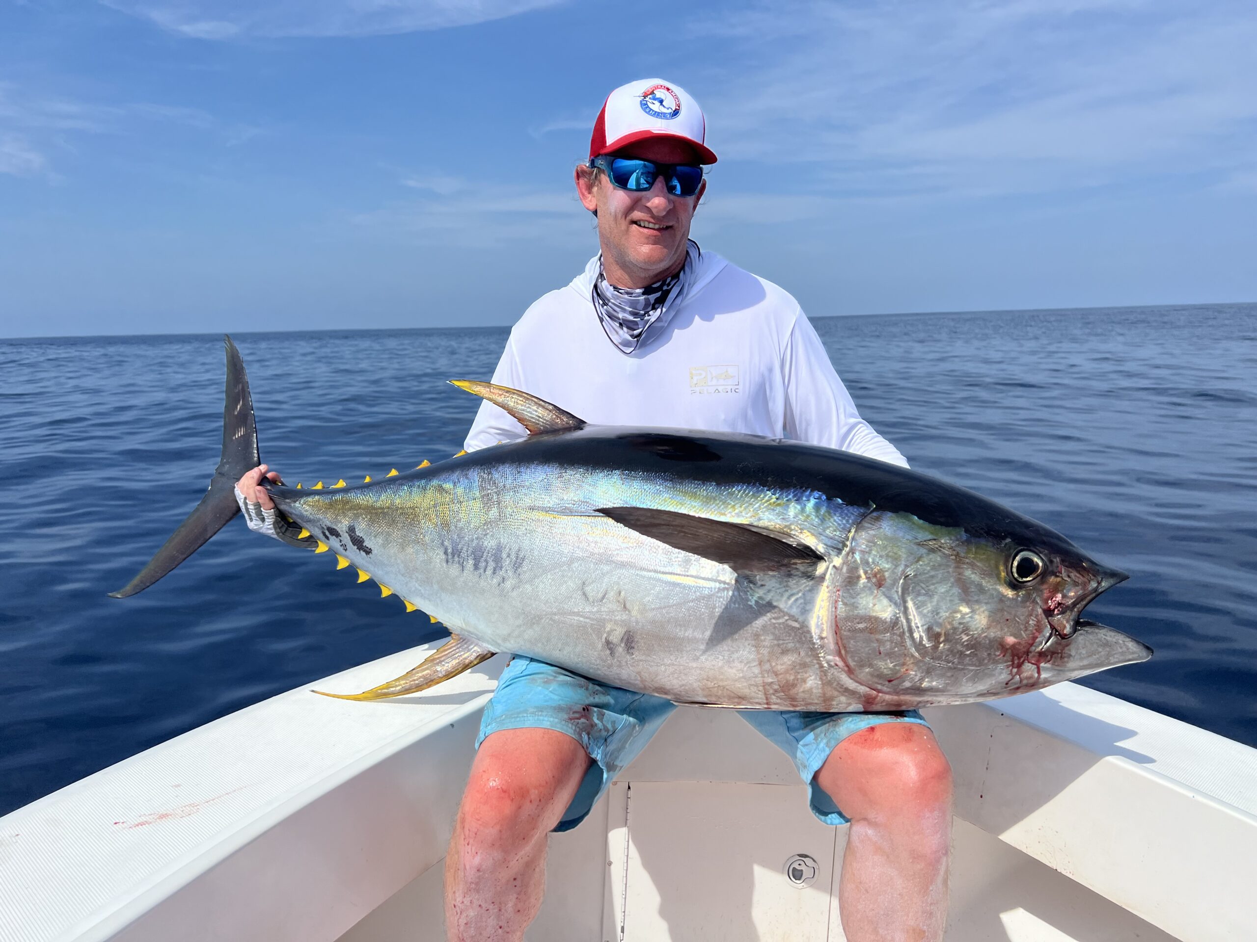 CAF client with a 160 lb tuna caught on the Mothership in Panama