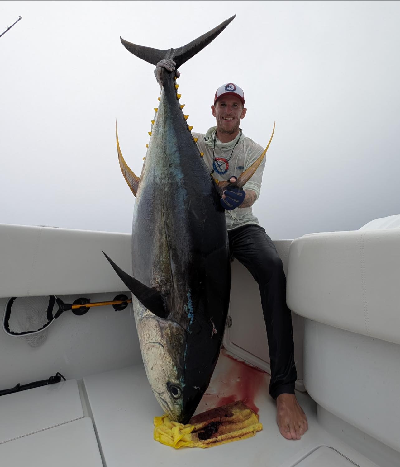 Dakota Dunmire and his personal best 151 lb yellowfin tuna