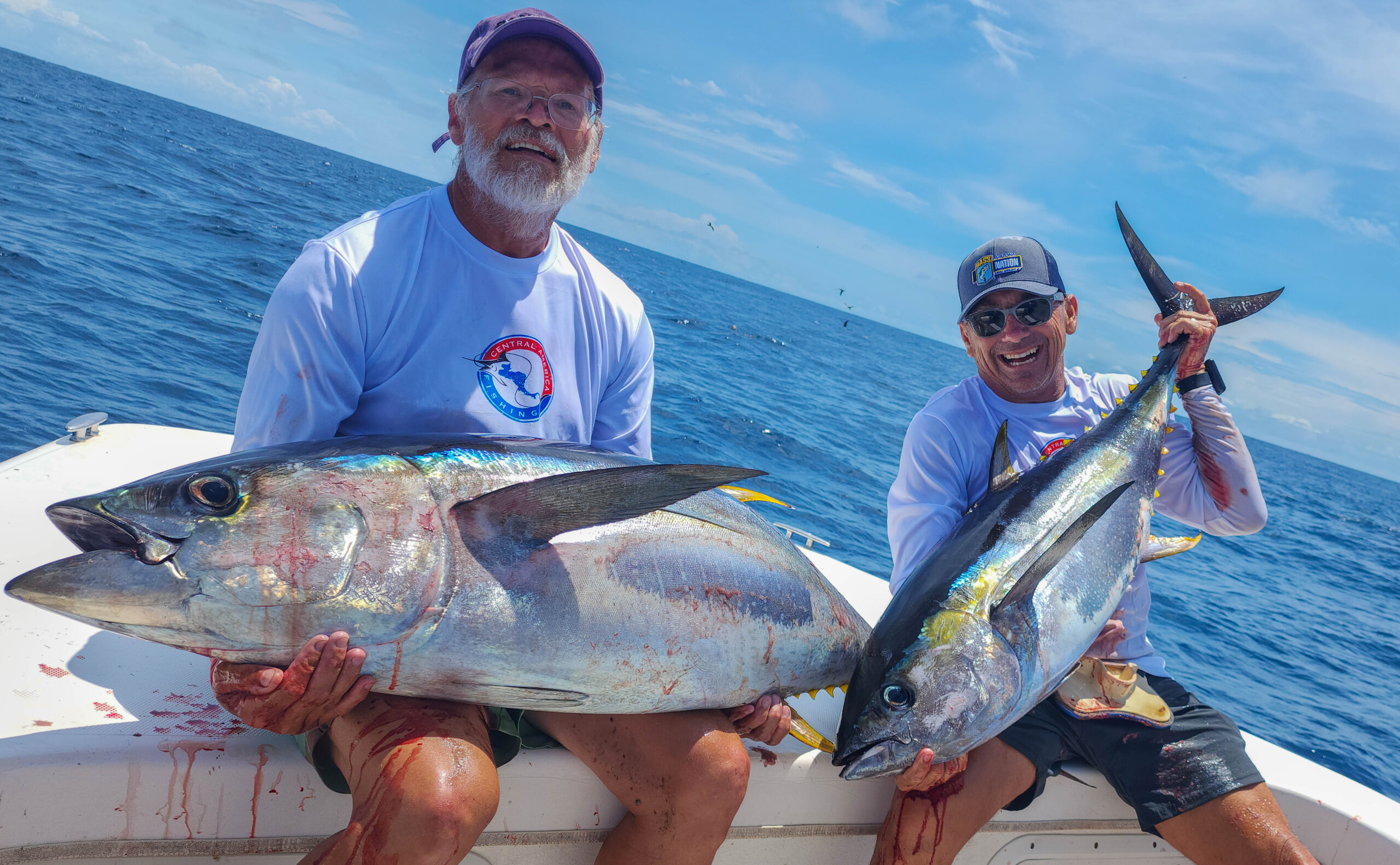 Central America Fishing anglers with tuna caught at the Pana Fish Adventure Lodge